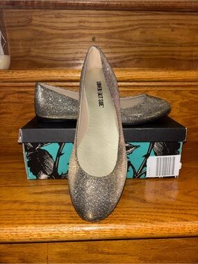 LOWER EAST SIDE Glittered Ballet Flats — Gold
